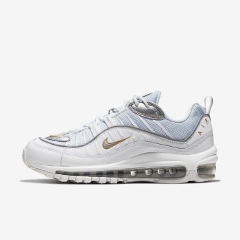 Nike Air Max 98 - Női Utcai Cipő - Fehér/Metal Titán/Metal Arany